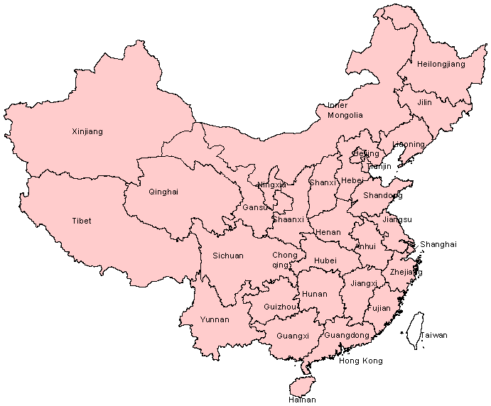 map of china provinces. with China works can be